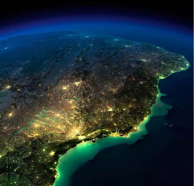 NASA航拍地球各地夜景