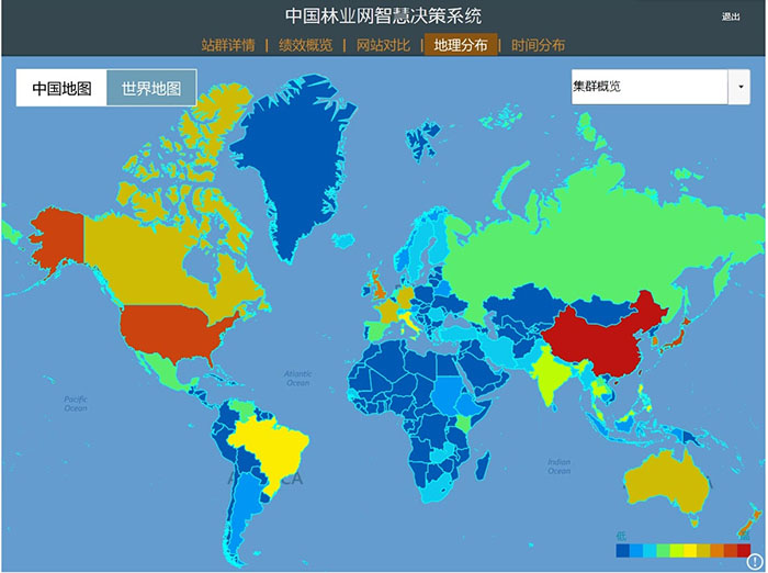 中国林业网智慧决策系统地理分布板块